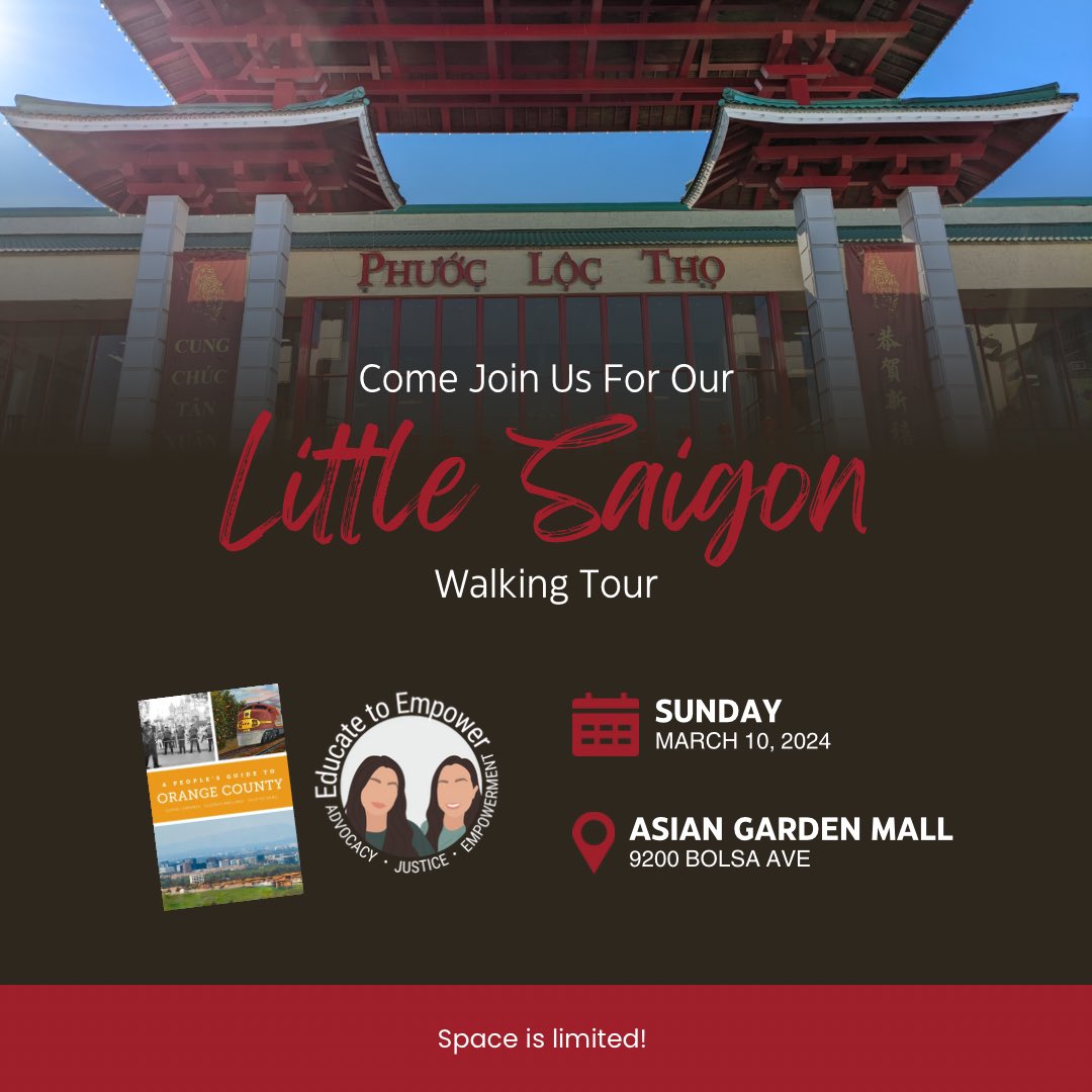 Returning to #CCSS24 this year sharing about An Educator’s Guide to OC project on Friday w @VirginiaHNguyen + hosting a walking tour of Little Saigon on Sunday. 🍊 Sign up for the tour at tinyurl.com/ccss24littlesa… So excited to be in community with HSS teachers again!