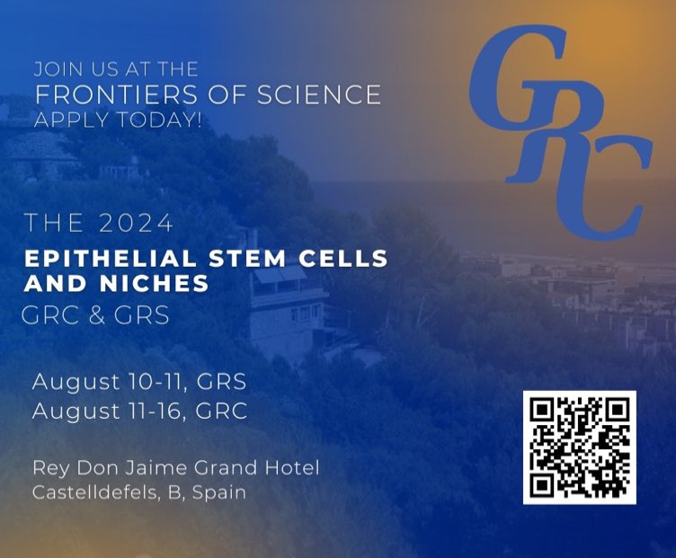 Looking forward to the Gordon Research Conference on Epithelial Stem Cells and Niches, August 11 - 16, 2024 in Castelldefels, B, Spain.   Apply by July 14, 2024. Hope to see many old and new friends there! grc.org/epithelial-ste…