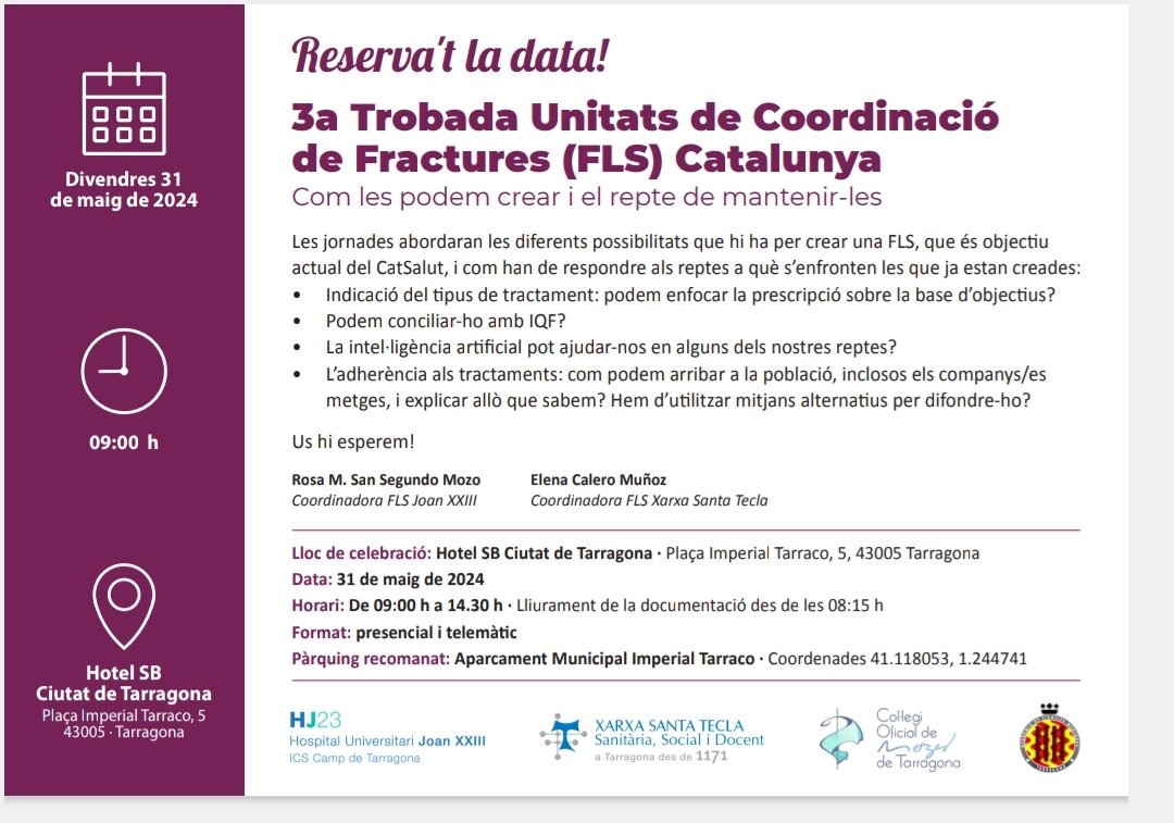 Ens veiem el 31 de maig a Tarragona!!
#FLS