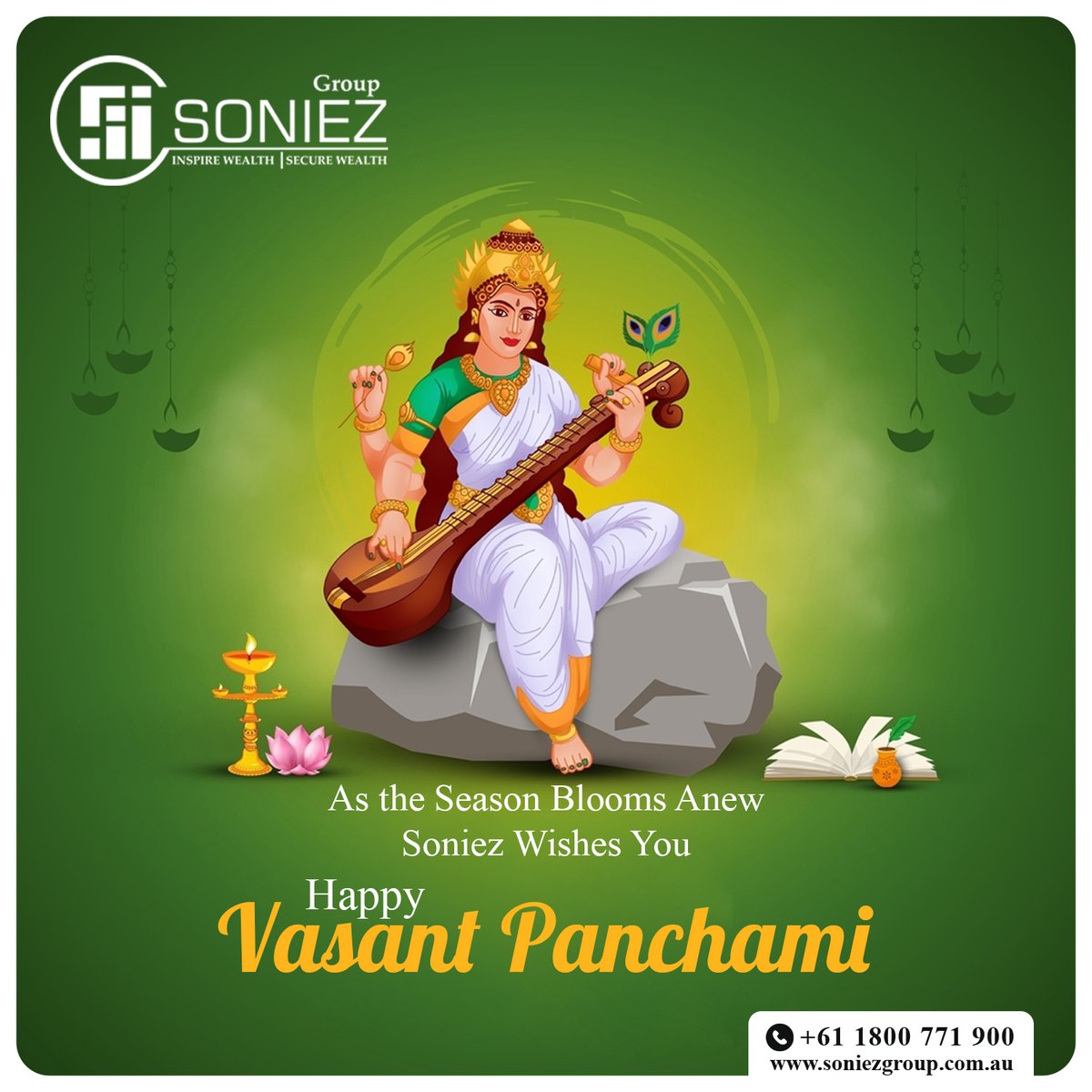 GroupSoniez's tweet image. As the season blooms anew, Soniez extends heartfelt wishes on Vasant Panchami! May the vibrant festival bring joy, wisdom, and the blossoming of creativity into your life. 

#SoniezGroup #SpringInnovation #VasantPanchamiCelebration #Spring #SpringFestival #trendingposts