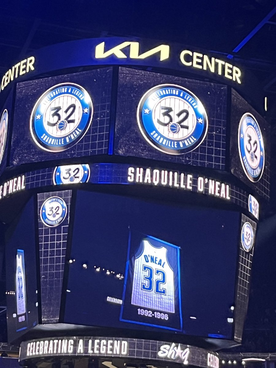 Former ⁦@NBA superstar⁩ ⁦@SHAQ⁩ is the 1st player in ⁦⁦the 35-year history of the @OrlandoMagic⁩ to have his number retired. It’s the 3rd team (⁦@MiamiHEAT⁩, ⁦@Lakers⁩) #SHAQ has had his number retired. #Legend
