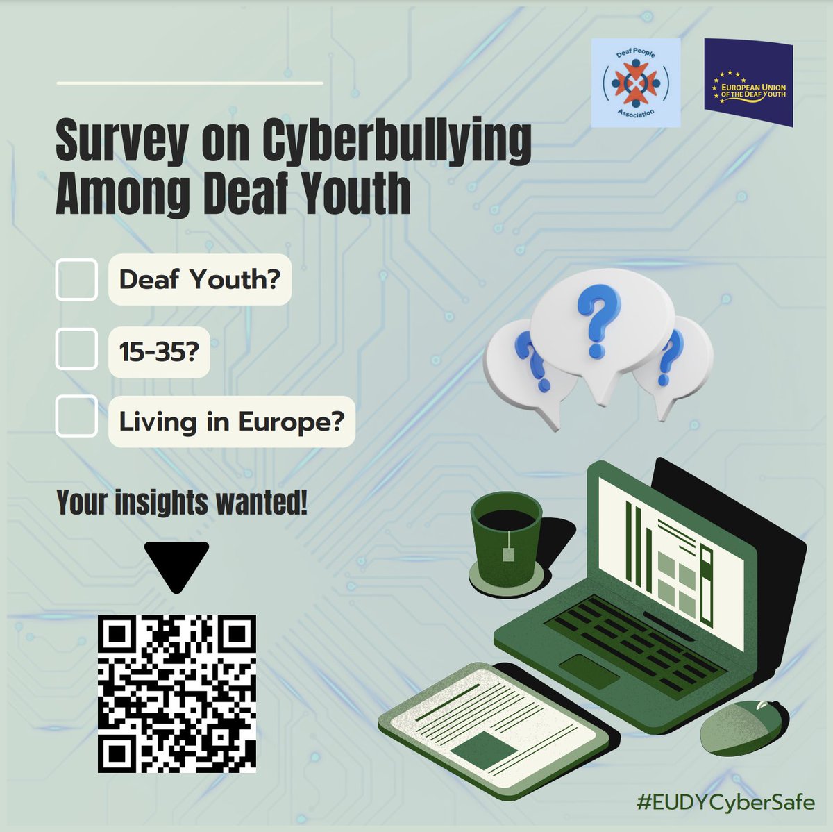 🤝 A warm welcome to representatives from 9 countries visiting EUD today, discussing a crucial <a href="/EUDYouth/">EUDY</a> project on Cyberbullying among Deaf individuals. Youths 15-35, your voice matters in this fight. Join the survey &amp; help shape a safer online world: survio.com/survey/d/F0V6E…