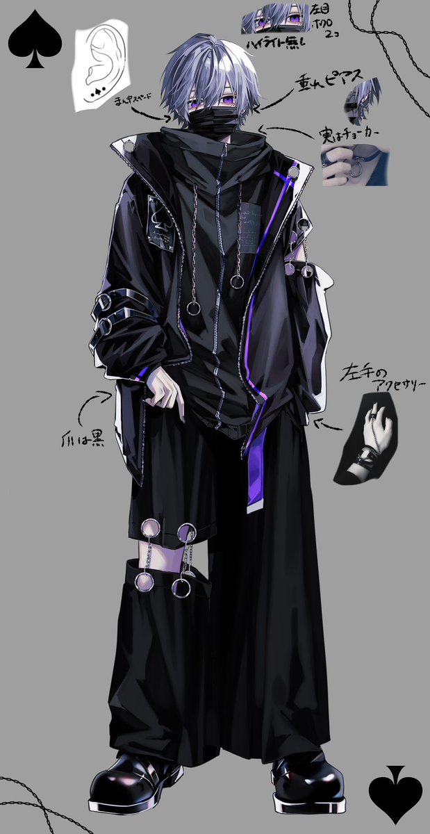 黒ニット様イラスト専用ページ キャラデザ】 黒野京様に描いていただいた 全身イラストです！ 補足は