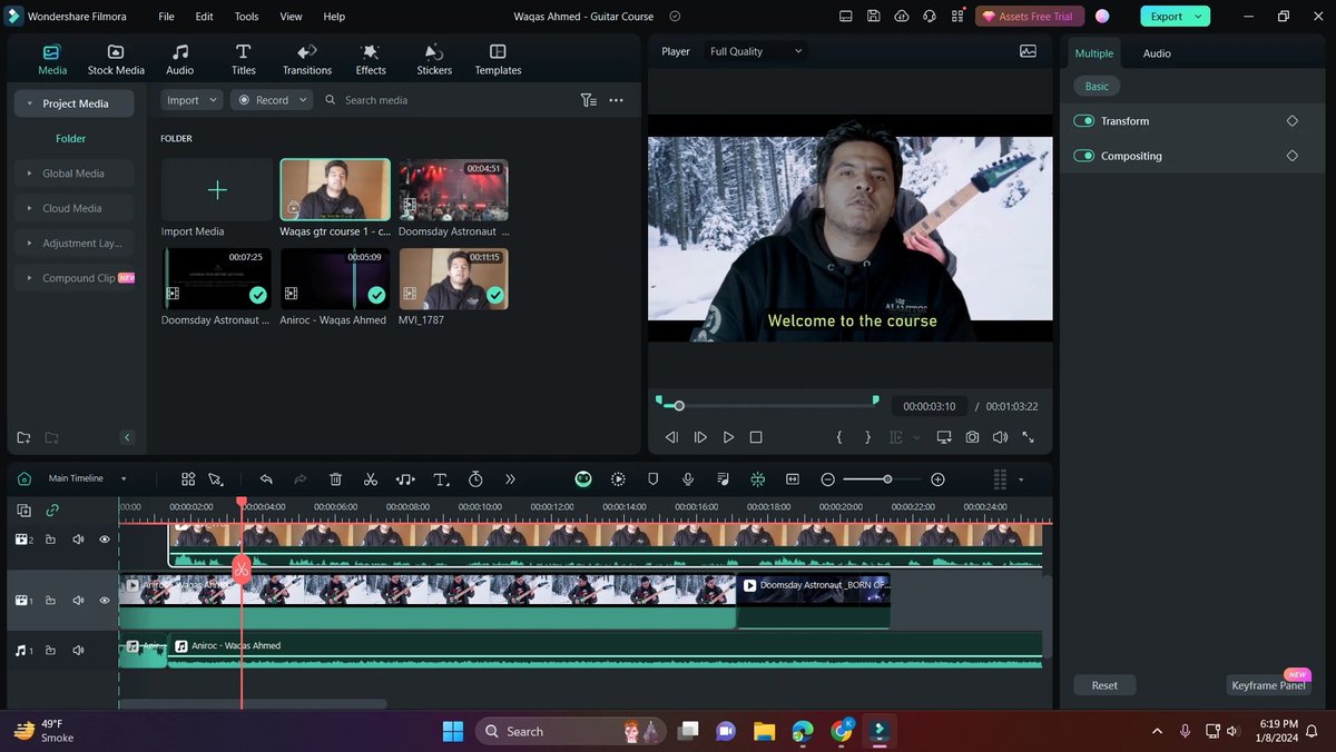 Editing our first online Advance Guitar Course with the guitar virtuoso and dear friend Waqas Ahmed. It will be exclusively available on my website hodst.com
Can't wait to release it.😀
#guitarlessons #guitar licks
