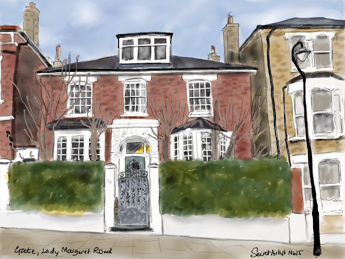 My pic of 77 Lady Margaret Road, NW5, showing the beautiful gate made by a very talented blacksmith. Next door, at 79, the same blacksmith has produced another exquisite creation. Both are a treat to look as you walk by. #blacksmith #craftsmanship