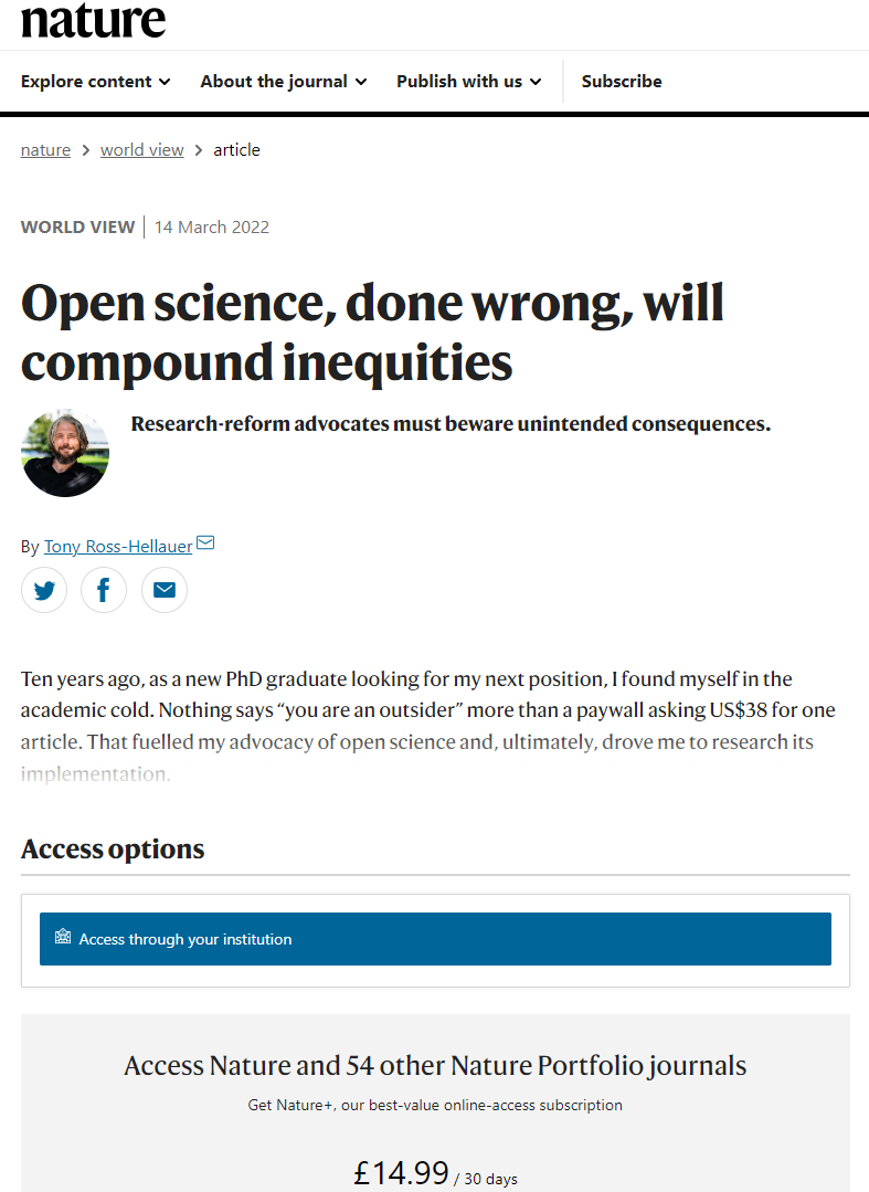 #OpenScience irony explosion