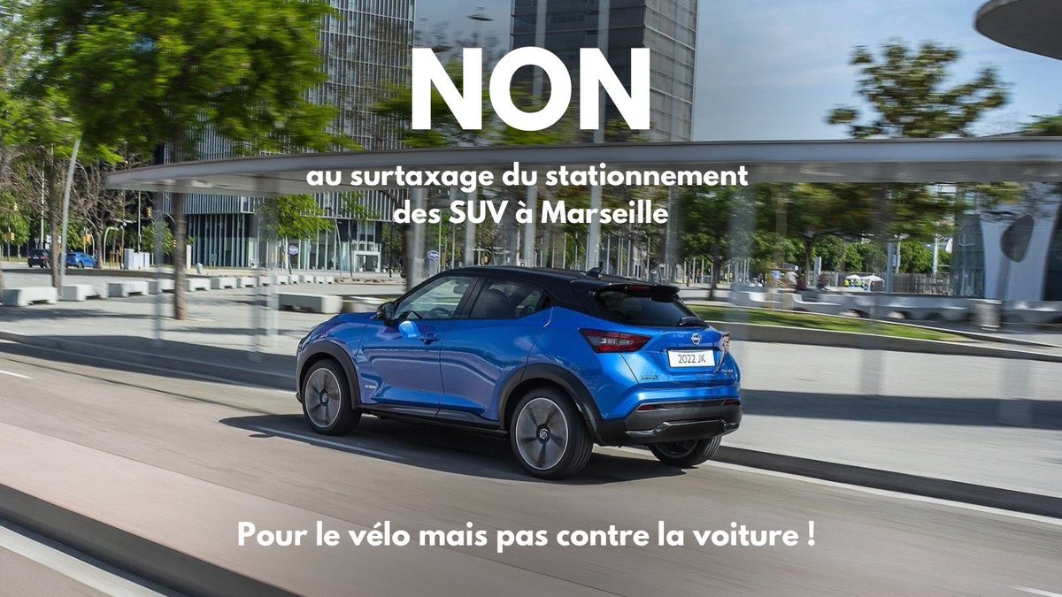 Je demande à <a href="/BenoitPayan/">Benoît Payan</a> de ne pas punir les propriétaires de SUV en surtaxant le stationnement à Marseille. 

Ils ont bénéficié d’un bonus écologique. Tout est mis en place pour que l'on ait des véhicules électriques ou hydrogène. 

Ne nous trompons pas de combat.