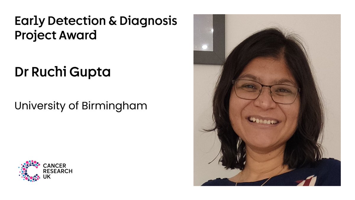 Science and Innovation at Cancer Research UK (@crukresearch) on Twitter photo Congratulations to Ruchi Gupta for receiving the an Early Detection and Diagnosis Project Award we funded in partnership with the <a href="/EPSRC/">Engineering and Physical Sciences Research Council</a>! Ruchi will develop smart hydrogels and devices for measuring biomarkers in saliva for #HNSCC.
<a href="/Group_RGupta/">RGupta group</a> | <a href="/unibirmingham/">Uni of Birmingham</a> | #CRUKFunded Congratulations to Ruchi Gupta for receiving the an Early Detection and Diagnosis Project Award we funded in partnership with the <a href="/EPSRC/">Engineering and Physical Sciences Research Council</a>! Ruchi will develop smart hydrogels and devices for measuring biomarkers in saliva for #HNSCC.
<a href="/Group_RGupta/">RGupta group</a> | <a href="/unibirmingham/">Uni of Birmingham</a> | #CRUKFunded
