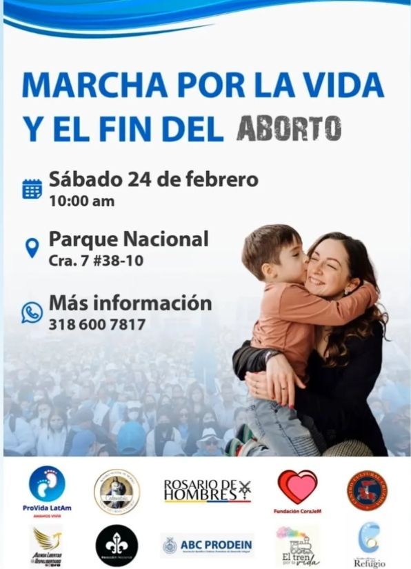 Colombia marcha por la vida el 24 de febrero 💙👏🏼👏🏼👏🏼