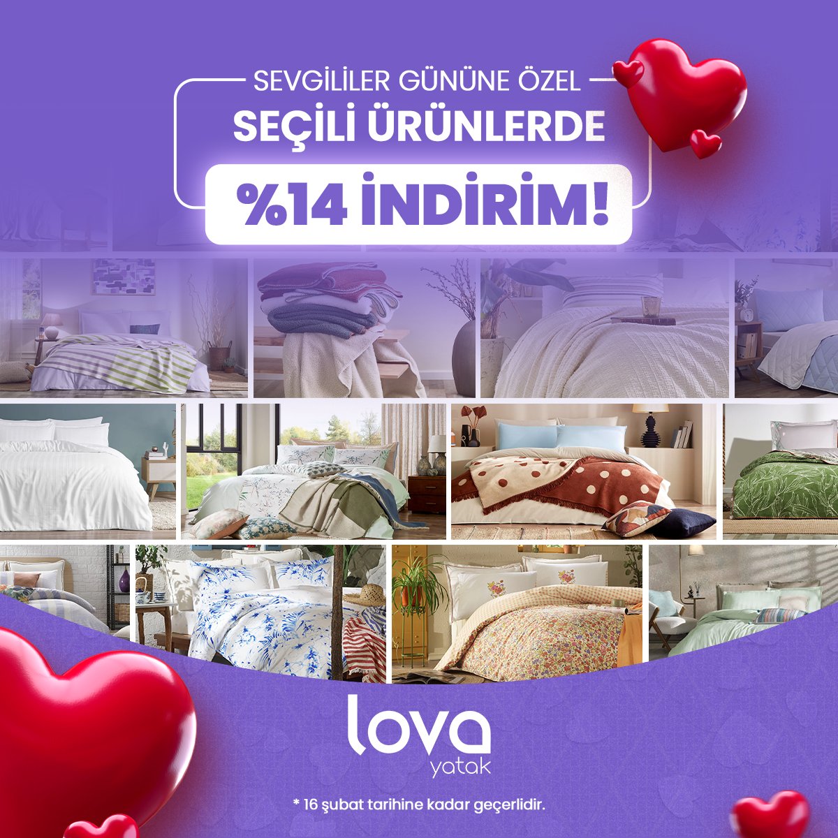 lovayatak's tweet photo. Hem kendini hem de sevdiklerini mutlu edecek hediyeler Lova Yatak'ta! ❤️😍

Sevgililer Günü’ne özel seçili ürünlerde %14 indirim fırsatı seni bekliyor! 

🎁Hemen web sitemizi ziyaret et, indirimi kaçırma! 

#LovaYatak #LovaRahatlığı #SevgililerGünü #İndirim https://t.co/f6RNzVmNDM