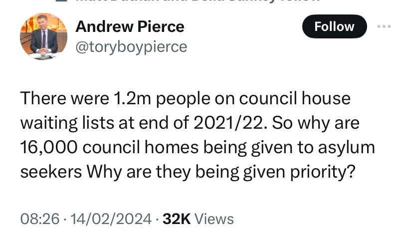 0 asylum seekers have been ‘given council houses’. They’re ineligible. Why are people so desperate to find a route to blame sanctuary seekers? Instead we could just focus on 1.2M people waiting for them after 14 years of Tory led government?