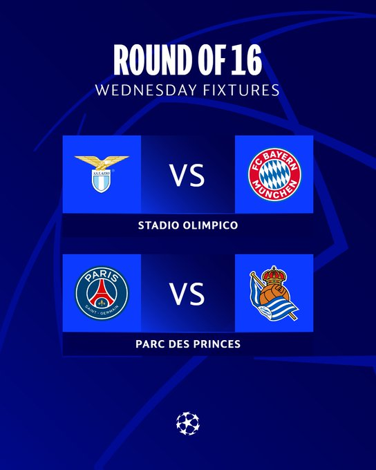 TVTIME999's tweet photo. Round of 16 continues 😎 #UCL #14February 
For watching all your favourite #football stars and leagues live in FHD quality contact us on DM or on WhatsApp +447435272970.
#EPL #PremierLeague #Bundesliga #Laliga #SerieA #Ligue1 #Brasileirao #PrimeiraLiga #LigaMX #footballmanager https://t.co/mGl4hNO5jT
