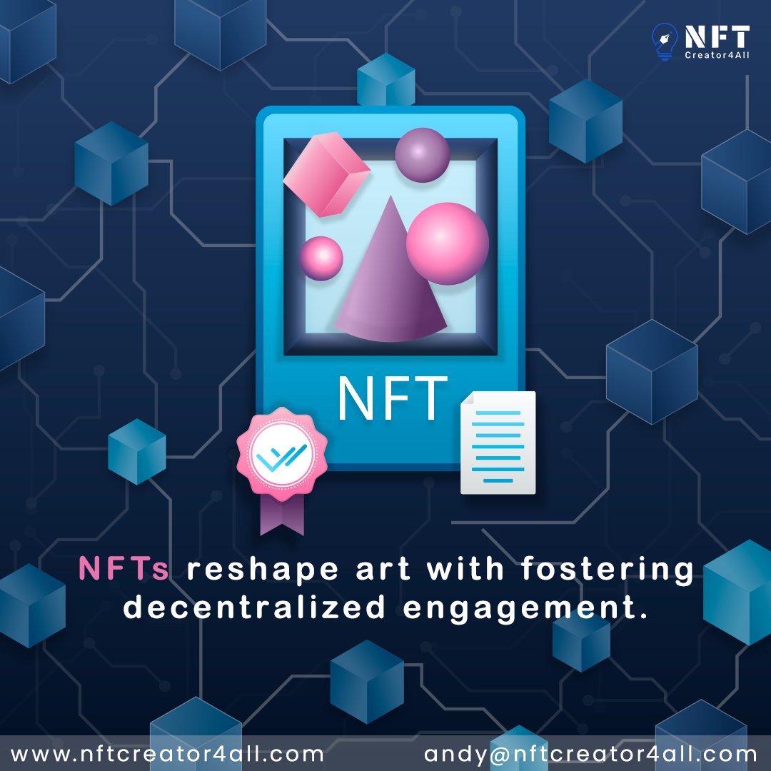 nftcreator4all's tweet photo. 💡Immerse in groundbreaking #art with #NFTs!

Explore our digital gallery where blockchain ensures #ownership and #authenticity of each masterpiece.

➡️NFTs redefine art, enabling #decentralized engagement.

Join us in the transformative power of NFTs in shaping art appreciation. https://t.co/qdVejUE8kG