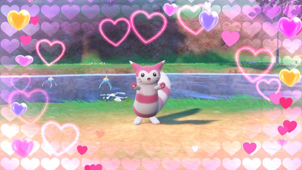 RainbyFIN's tweet photo. She was born yesterday, but shhhh she's still the Valentines' Ferret/Furret. One of the pink shinies ever #PokemonScarletViolet #Valentine #valentinesday #shinypokemon https://t.co/KWc65IscGs