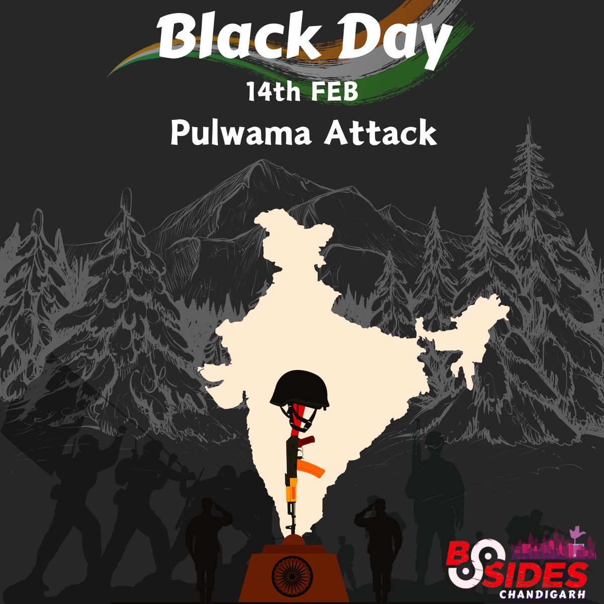 BSidesch's tweet photo. On this solemn day(14th FEB), we remember the 40 CRPF heroes who made the ultimate sacrifice in the Pulwama attack. Their bravery in the face of terror remains etched in our hearts, a constant reminder of the debt we owe our armed forces. https://t.co/IiC0bd9VV6