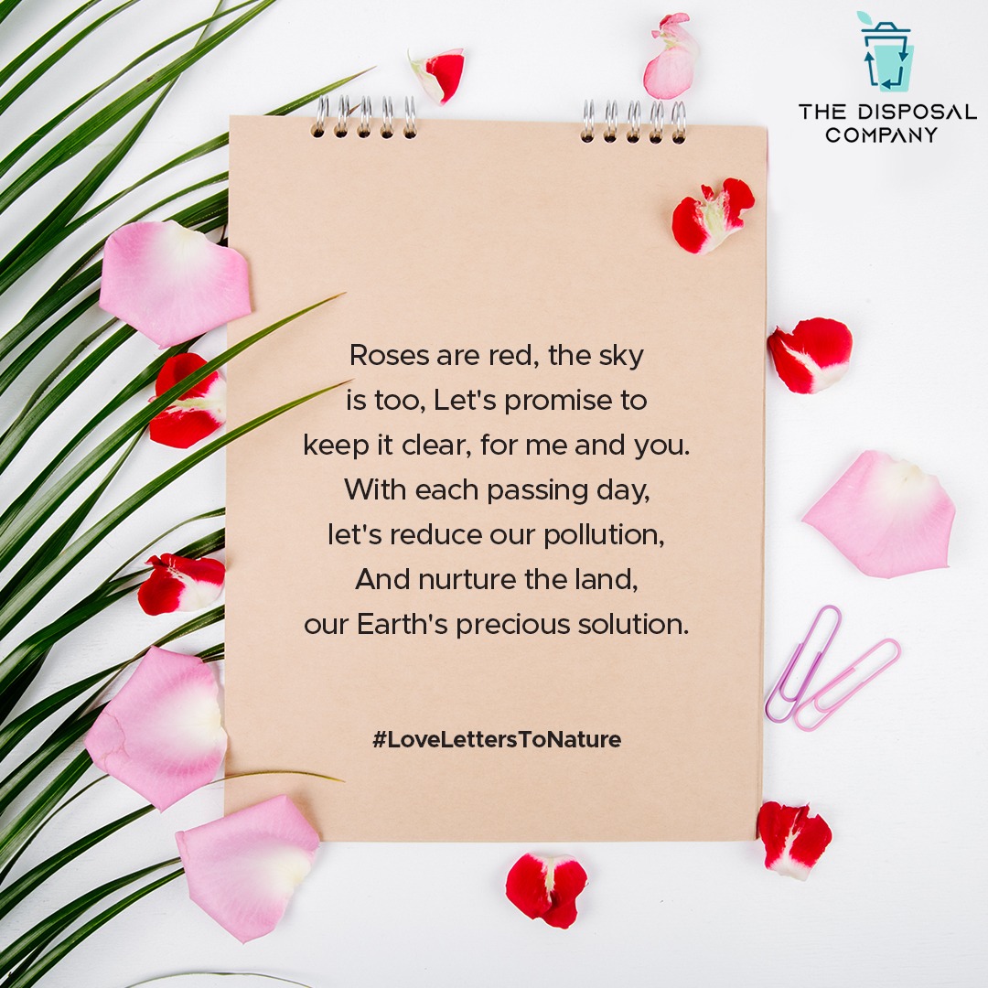 TheDisposalCo's tweet photo. Here's to a Valentine's vow: not just roses, but clearer skies too! Let's pen love letters to nature, promising to cherish and protect our Earth, together. 💚🌹 

#EcoRomance #GreenHeartsOnly https://t.co/xJKRjHQhGs
