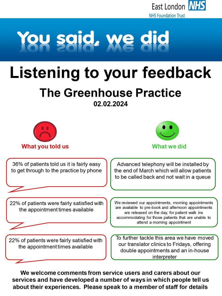 You said, We did !
<a href="/NHS_ELFT/">East London NHS Foundation Trust (ELFT)</a>