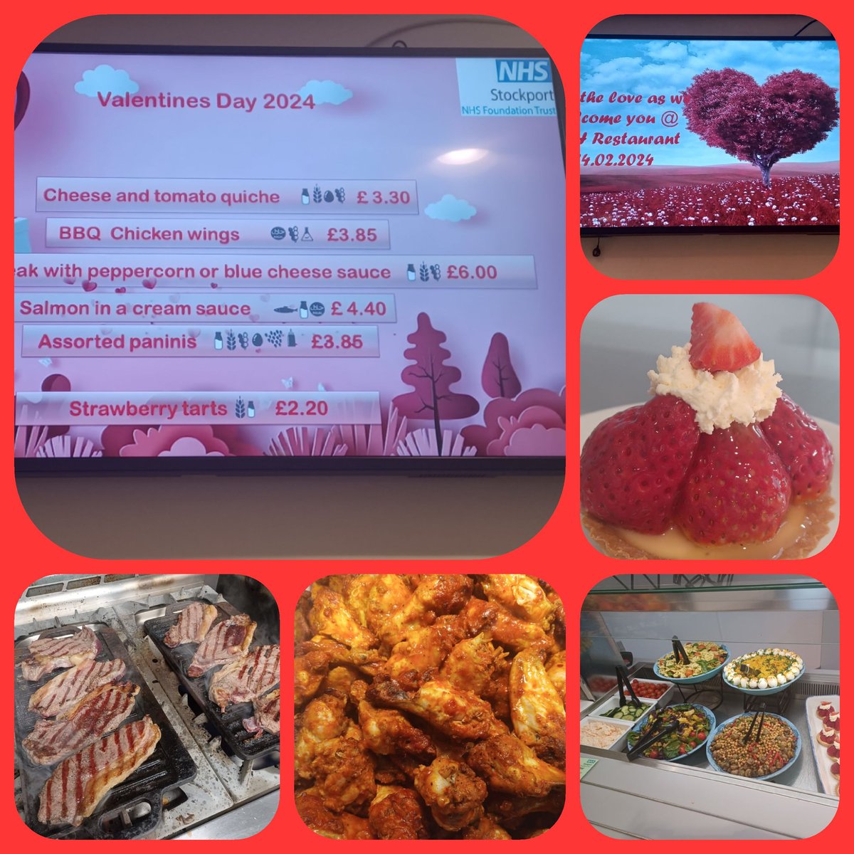 Happy Valentines Day 💝 Here @SteppingHill staff restaurant we have special menu 😋 Sirloin Steak with a Pepper or Roquefort Sauce, Bbq Chicken Wings Fresh Cream Strawberry Tarts 🍓 and lots more 😋 @rnick70 @jayathilakekaak @stevewhitehea12 @OrlaithCurranRD @shelledpea 😍