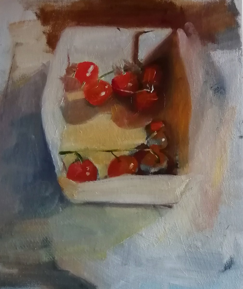 Box of tomatoes, day 1... Oil on board. rosemaryburnartist.com

#art #artgallery #artcollector #dailypainter #stilllife #contemporarystilllifepainting #oilpainting #figurativepainting #dailypainter #contemporarypainting #britishpainting #tomatoes #wip