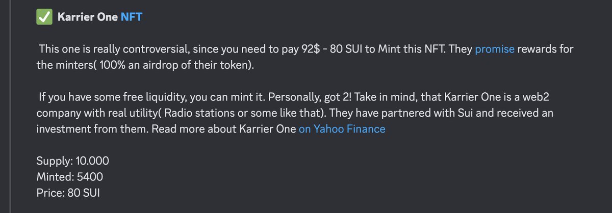 Lurkers (@lurkersdao) on Twitter photo 14th February 2024: Today's Cooks ๐
๐น Starknet Airdrop
500-1200 $STRK per wallet(800-$2000)
Unfortunately, not many members got it due to the specific criteria
๐น <a href="/karrier_one/">Karrier One</a> Pigeons Airdrop
Rewards: NFT with the FP of 55 $SUI = $100 per wallet
Good day for Lurkers ๐ 14th February 2024: Today's Cooks ๐
๐น Starknet Airdrop
500-1200 $STRK per wallet(800-$2000)
Unfortunately, not many members got it due to the specific criteria
๐น <a href="/karrier_one/">Karrier One</a> Pigeons Airdrop
Rewards: NFT with the FP of 55 $SUI = $100 per wallet
Good day for Lurkers ๐