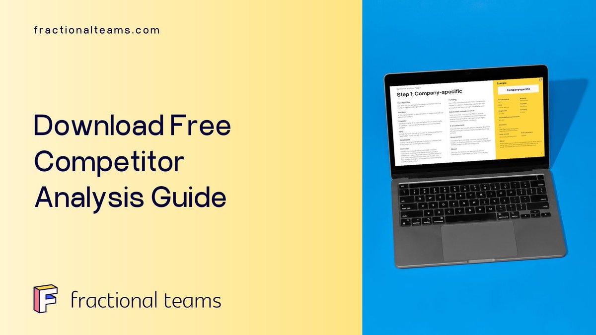 FractionalTeams's tweet photo. #Competitiveanalysis can help you learn the ins and outs of how your competition works and identify potential opportunities where you can outperform them. 

Download our free competitor analysis template to help you conduct in-depth competition research: https://t.co/Cibb24GIHb https://t.co/PrljfwjEII