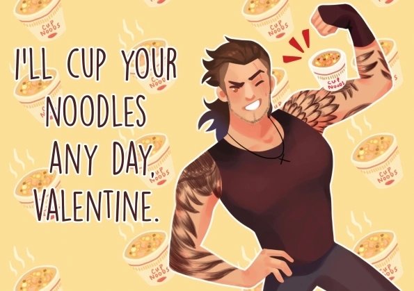 Happy #ValentinesDay everybirdie! 🐥 Here's a lil throwback to some cheesy V-Day postcards I made years ago, ft my favourite FFXV boyssss! ❤️ Hope you get a laugh outta them! 😘❤️🌹 #ffxv