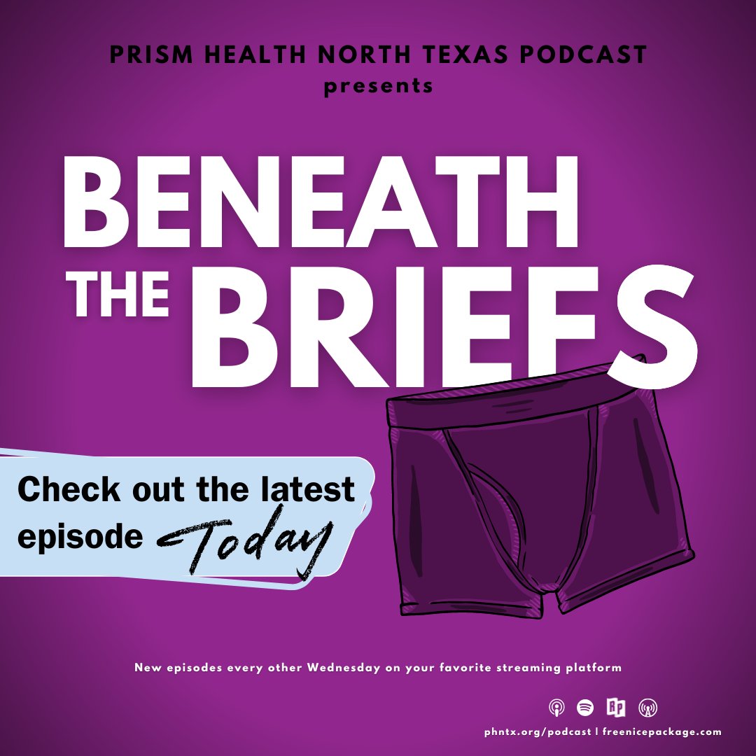PrismHealthNTX's tweet photo. #PrismHealthNTX podcast, Beneath the Briefs, is back with a new episode!
You can catch new episodes every other Wednesday on our website (https://t.co/VcQ29hJ8F2) or your favorite podcast platform.
#PHNTX #BeneathTheBriefsPod #Podcasts #Health #SexualHealth https://t.co/PphVzHHFSS