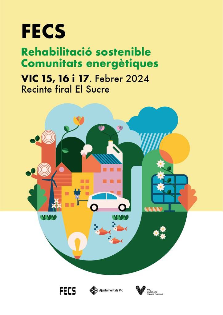 FiresCatalanes's tweet photo. Des de demà i fins dissabte pots visitar la #FECS, Fira de l’energia i la construcció sostenible a #Vic.
https://t.co/UuFjibfjqa https://t.co/zb5OfDbg4y