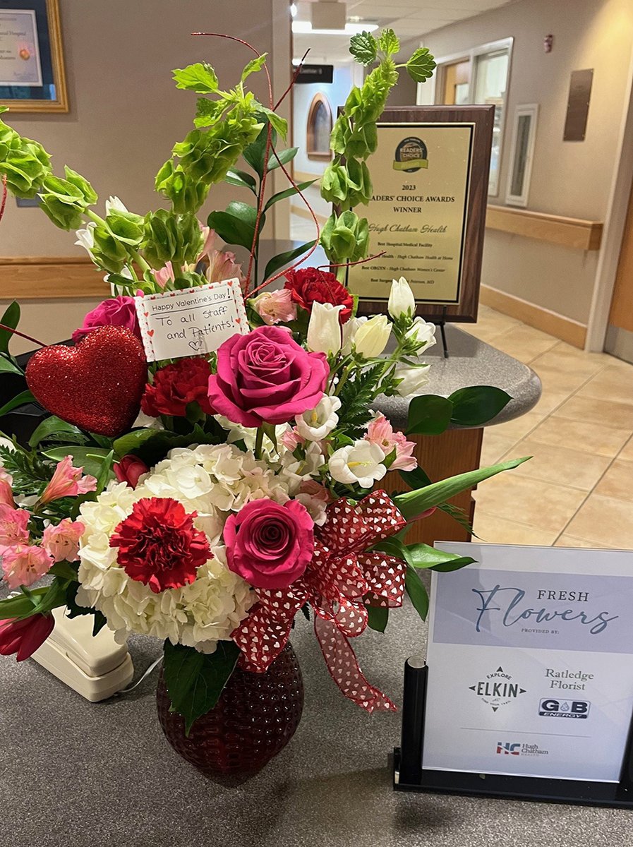 Thank you Ratledge Florist, G&B Energy and Explore Elkin for providing our patients, visitors and team members with extra love on Valentine's Day!