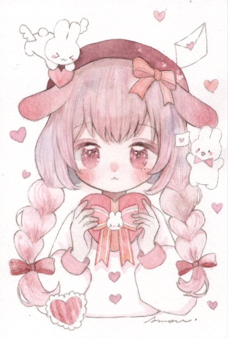「pink hair valentine」 illustration images(Latest)