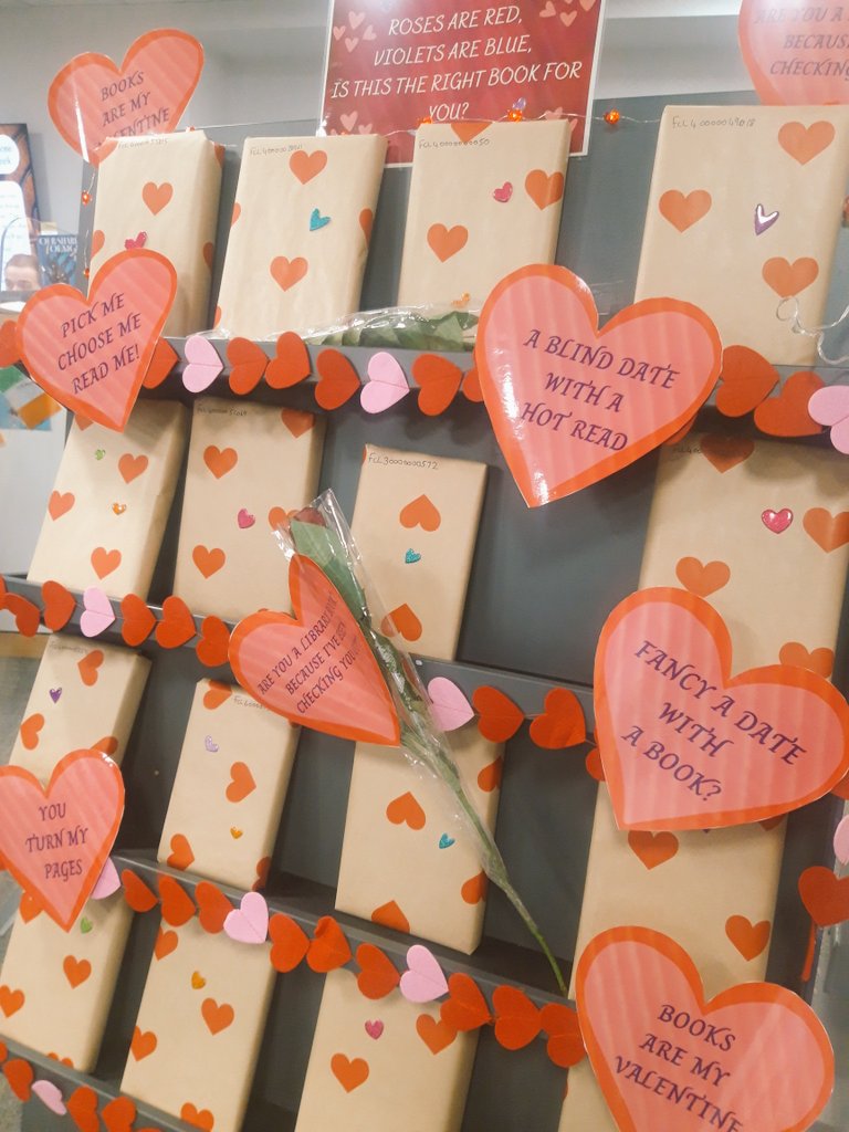 Do you know what we do *brilliantly* in Ireland? Public Libraries. Accessible, inclusive spaces with unfailingly helpful staff. ❤ This Valentines Day display ❤ In Balbriggans beautiful Carnegie Library really put a smile on my face 🙂 👏 #YouTurnMyPages @fingallibraries