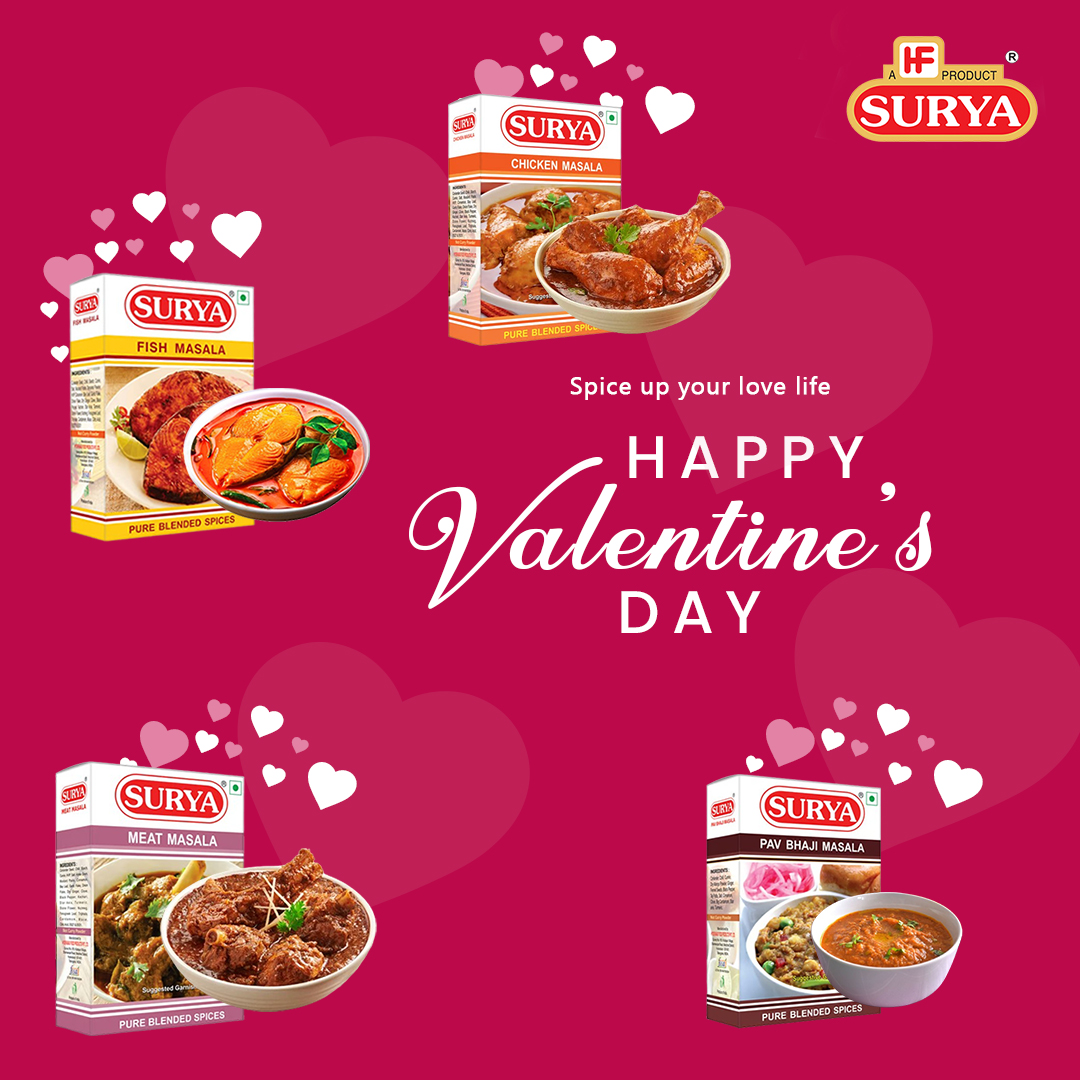 Alike Surya Masale, life is full of sweet and sour moments and everything is in between. This Valentine's Day, let's spread the love for flavours with our pickly-tickly, sweet &amp; spicy delights. Happy Valentine's Day!
#suryamasale #valentines #valentineday #sweetandsour #spices