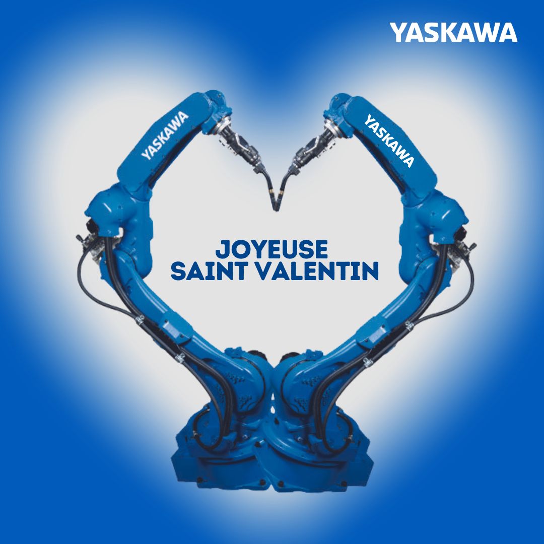 YASKAWAFrance's tweet photo. YASKAWA VOUS SOUHAITE UNE BONNE SAINT VALENTIN💕Parce que les amoureux de la #robotique ont aussi le droit d'être mis à l'honneur aujourd'hui, célébrons ensemble cette journée de Saint Valentin ! Avec #Yaskawa vous allez voir la vie en Bleu💙#SaintValentin #HappyValentinesDay2024 https://t.co/Z7qEV1dCqS