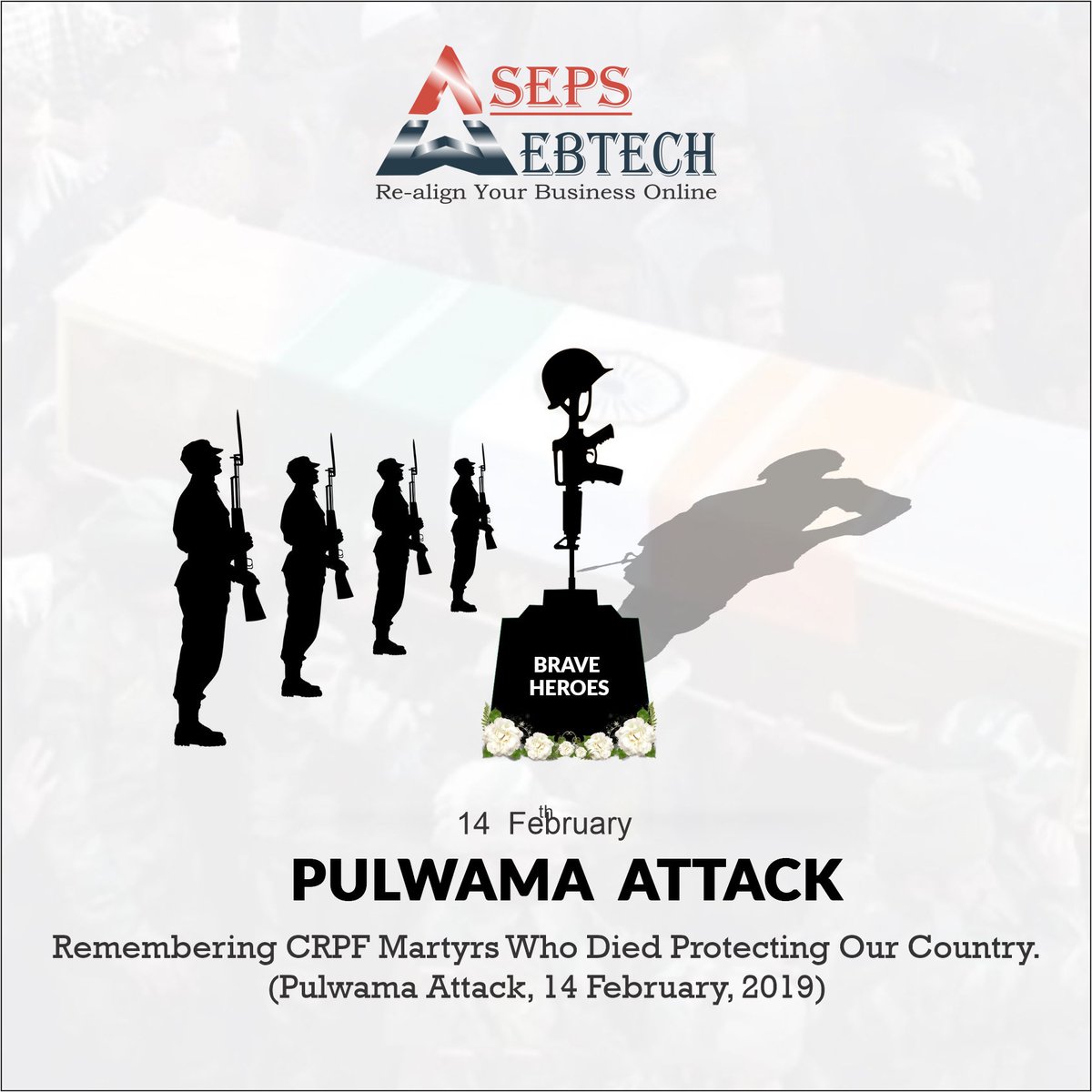 Asepswebtech's tweet photo. Pulwama is a sad part of our history, reminding us of the sacrifices made by our brave soldiers. We will always remember their bravery.
.
#pulwama #pulwamaattack #army #crpf #14february #bravery #asepswebtech https://t.co/2A95yU5lf2