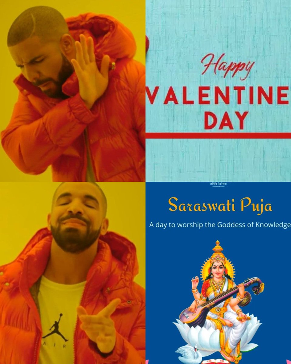 Happy Valentine's Day   ❌

Happy Saraswati Puja    ✅
        🌸🌸🌸

#Basantpanchmi