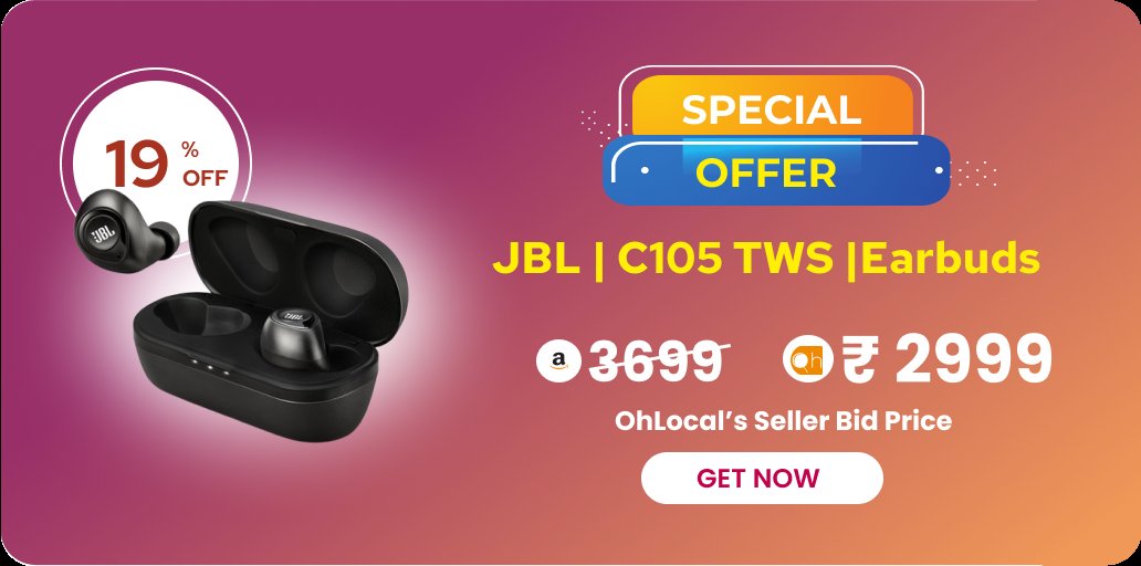 ohlocal's tweet photo. 🎶 Elevate your music game! 🎵 Grab the JBL C105 TWS earbuds at an unbeatable 20% off – a deal you won't find on Amazon! #Gurgoan #DelhiNCR

🚀 Immerse yourself in superior sound and true wireless freedom. Hurry, limited stock available! 🎧✨ 

#JBL #WirelessAudio #DealAlert https://t.co/riOnVIcxtn