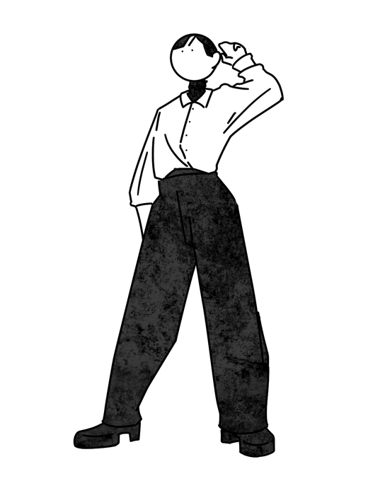 極太パンツかっこいい#ファッションイラスト 