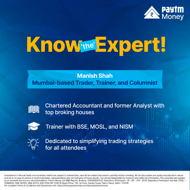 PaytmMoney's tweet photo. Join our '#ProfessionalTraders #Masterclass' with Manish Shah, Mumbai based trader, trainer & columnist & Neeraj Gogoi, Educational Coach at #PaytmMoney as they share valuable trading knowledge.
๐: 15th, 16th, 19th, 20th and 21st February
โฐ: 3:45 PM - 4:45 PM
Fee: โน99