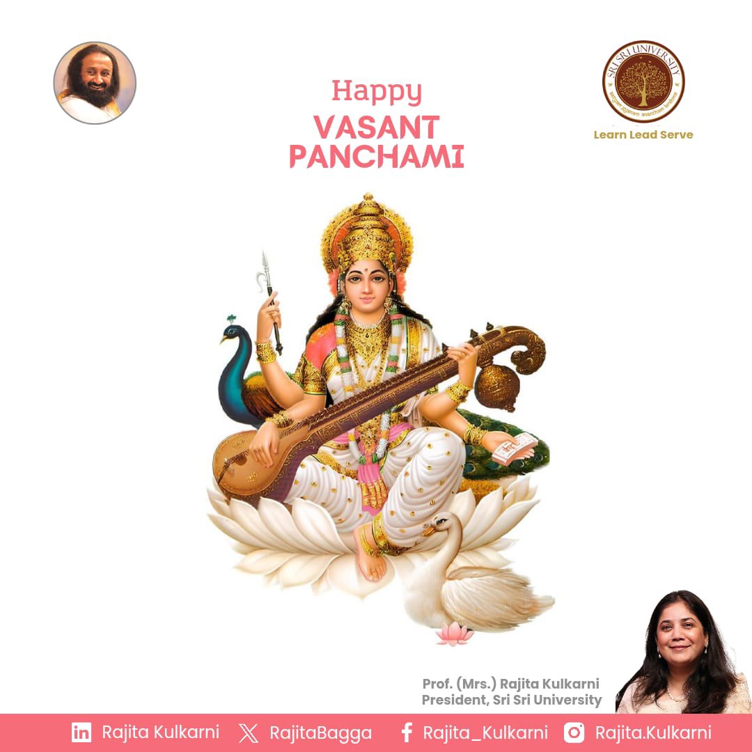 RajitaBagga's tweet photo. "Embracing the vibrant hues of knowledge and creativity, may the arrival of Vasant Panchami bring forth a season of blossoming wisdom, inspiration, and joy. Wishing everyone a #VasantPanchami filled with the warmth of Maa Saraswati's blessings! #SpringOfWisdom #VasantPanchami2024