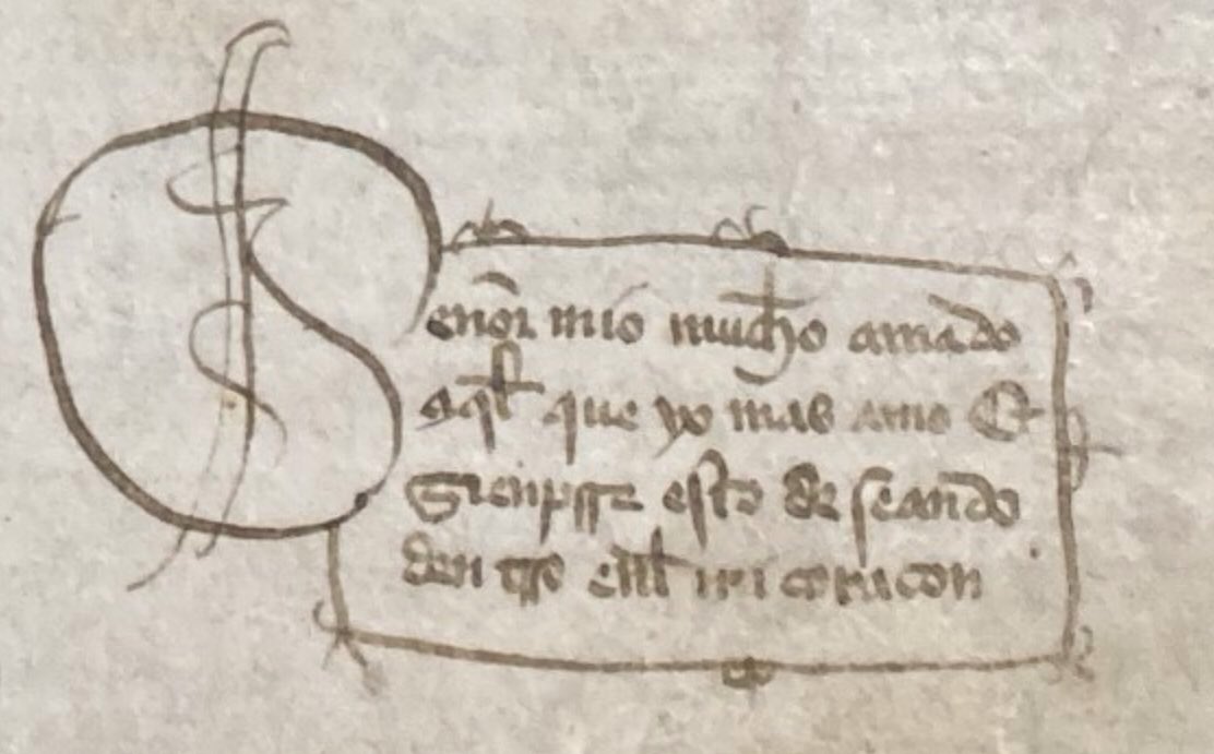 JMFradeRue's tweet photo. Esta notita escribió en el margen de un #manuscrito de la Cuarta Partida (Y-II-5 de El Escorial) una #lectora enamorada. Esta Partida trata sobre el matrimonio y la amistad (hay varios temas más). #7PartidasDigital #SanValentin https://t.co/BaPm5WQZWz