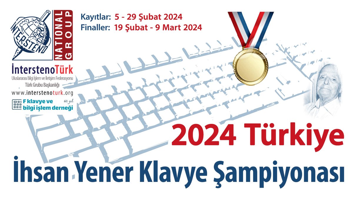 2024 Türkiye İhsan Yener Klavye Şampiyonası için kayıtlarımız 5 Şubat'ta başladı  ve 29 Şubat'a kadar devam edecek. Tüm kayıt işlemleri için:
interstenoturk.org/2024-turkiye-i…