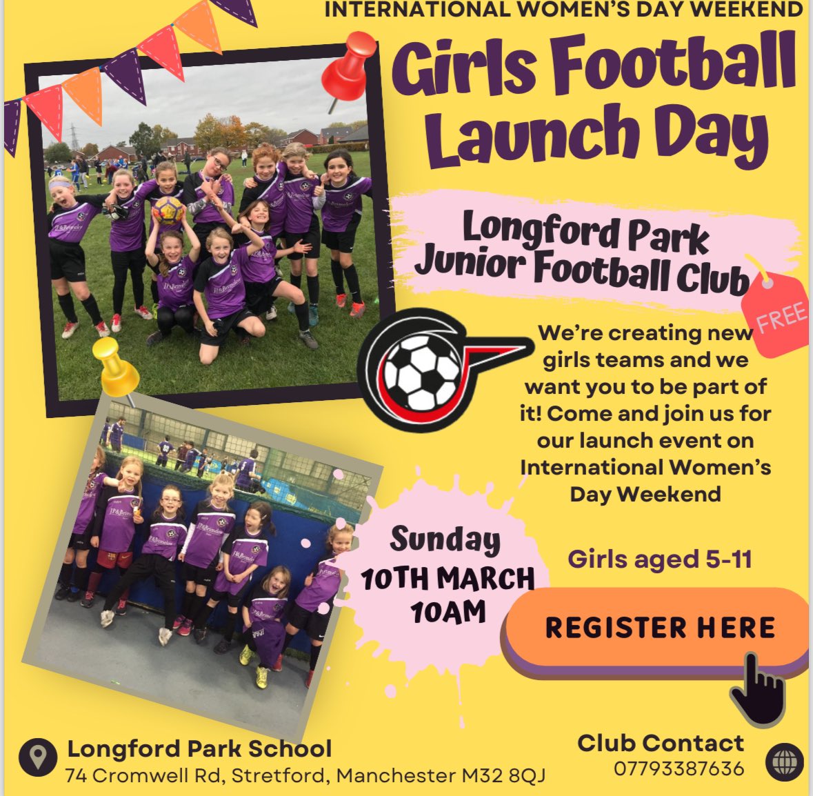 We 💜 supporting Dean Cookson and his girls #football team here in #Stretford. ⚽️

So if you live in South Manchester and want to be part of this amazing club, community and wear the famous purple jersey? 🏆

<a href="/longfordparkjfc/">Colin Lowe</a> #girlsfootball 

Check out below ⬇️