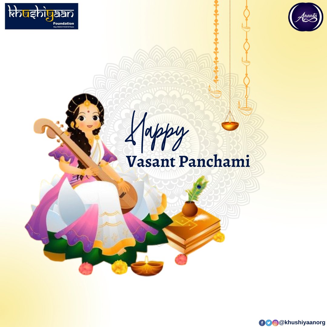 Embracing the vibrance of Vasant Panchami 🌸 May the arrival of spring bring renewal, inspiration, and joy to all! #vasantpanchami #springfestival #renewal #inspiration #joyfulmoments #anantakhushiyaan #khushiyaanfoundation