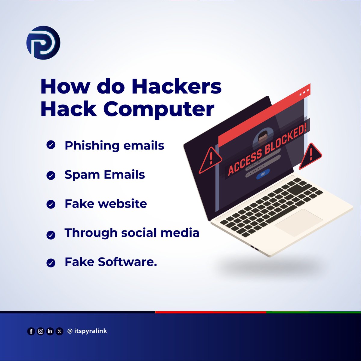 itspyralink's tweet photo. Security starts with you, your conscious actions can make a significant difference. Stay protected!
#Malwareprotection
#StrongPasswords
#DigitalHygiene
#DataPrivacyMatters
#SecurityUpdates
#ThinkBeforeYouClick https://t.co/SMx4XFu7tR