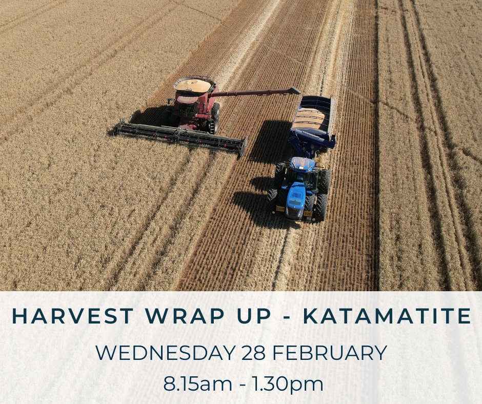 📣 HARVEST WRAP UP
📆 28 FEB 🕗8.15am kick off📍Katamatite

Key part of the program - ALL THINGS SPRAYING!
✅ @WEEDITAustralia
✅ Using drones for spraying #AKRONAustralia
✅ Pre-Emergent spray discussion with @buerckner_josh @IKCaldwell

Info & rego➡️ hubs.la/Q02kQ2jT0