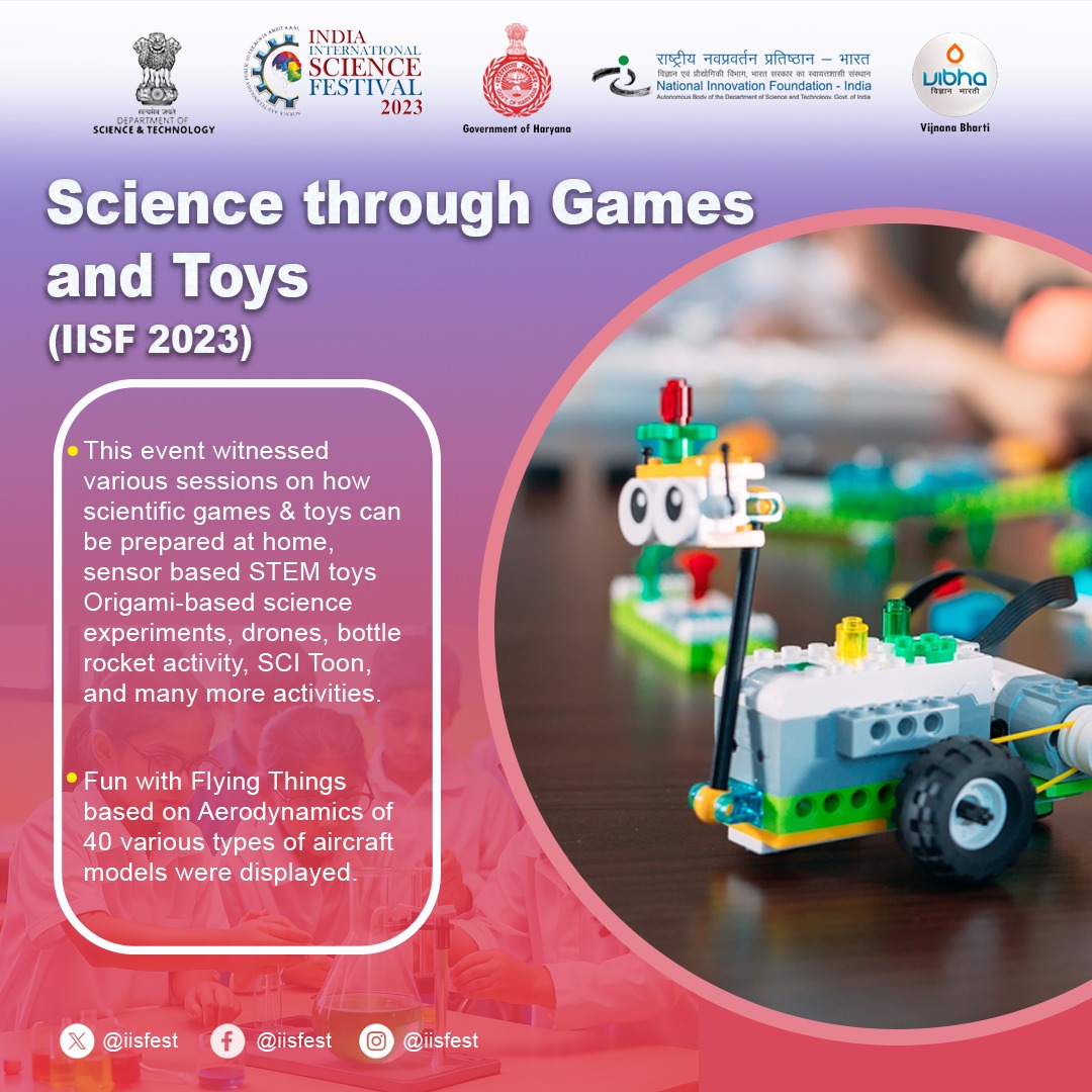 Key outcomes of Science through Games & Toys event of #IISF2023. It took place at RCB-THSTI campus, Faridabad from 17 to 20th January 2024. @PMOIndia @DrJitendraSingh @IndiaDST @karandi65 @nifindia @CSIR_NIScPR @SMCC_NIScPR @Vibha_India @DBTIndia @moesgoi @THSTIFaridabad