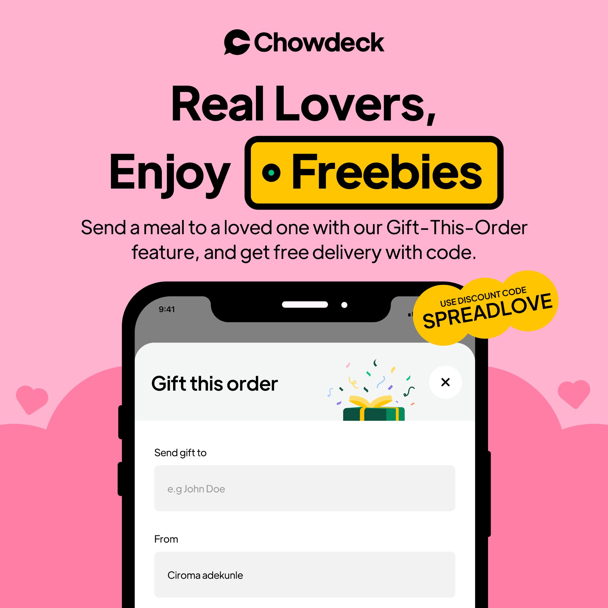 Chowdeck YC S22 on X Free delivery continues today Use the discount code now X