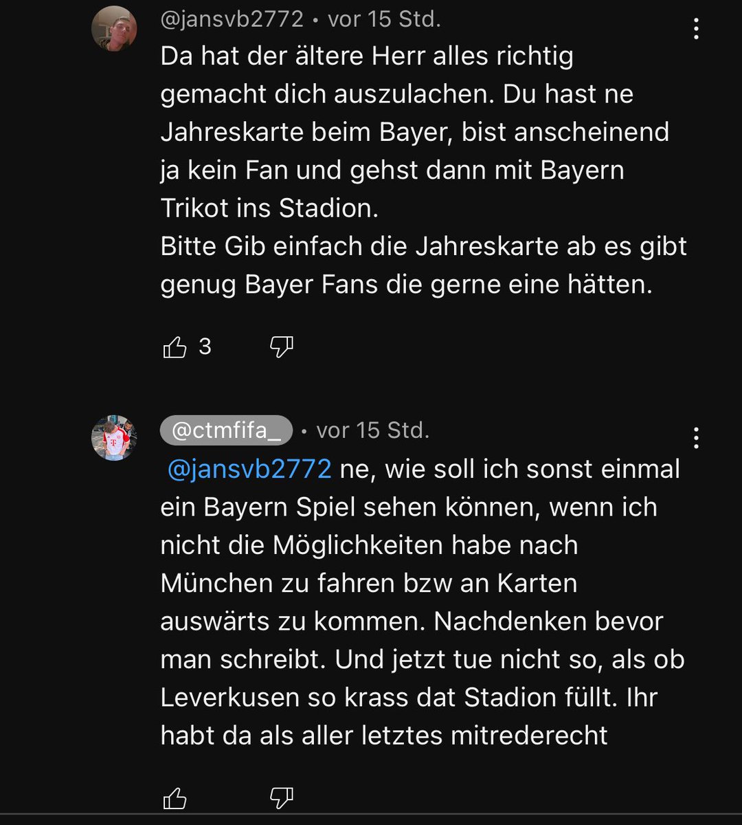 Dieser Typ hat eine Dauerkarte mit bester Sicht in B3 bei uns aber hat diese nur, weil er einmal in der Saison Bayern München sehen will? Ich weiß dass es noch mehr von diesen Leuten gibt (Bayern, BVB Fans), da muss man doch eigentlich was gegen machen können oder?