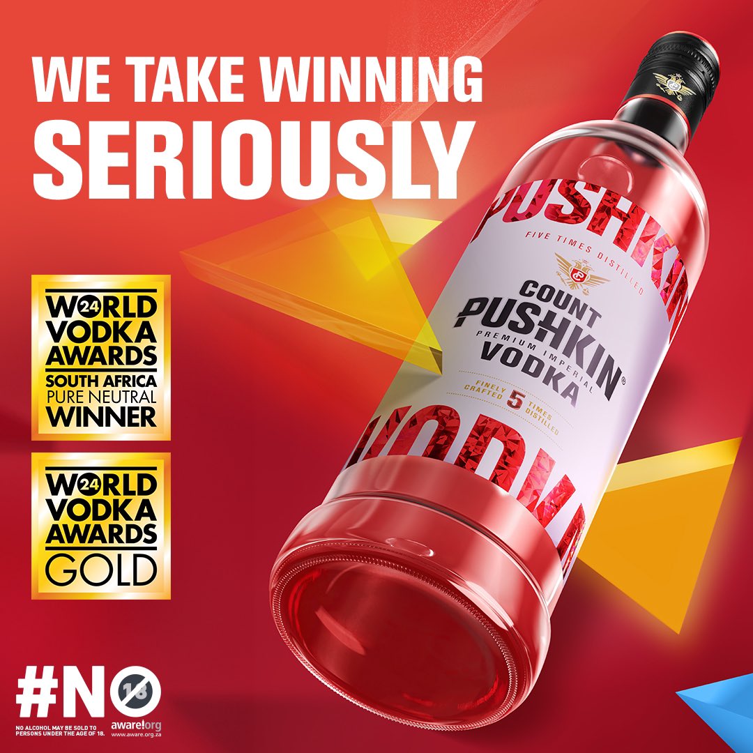 Count_Pushkin's tweet image. Toast to Count Pushkin! 🏆

Our seriously smooth vodka clinched Gold and Country Winner at this year's World Drinks Award. Discover why we're the toast of the town. 🎉

#CountPushkin #AwardWinning